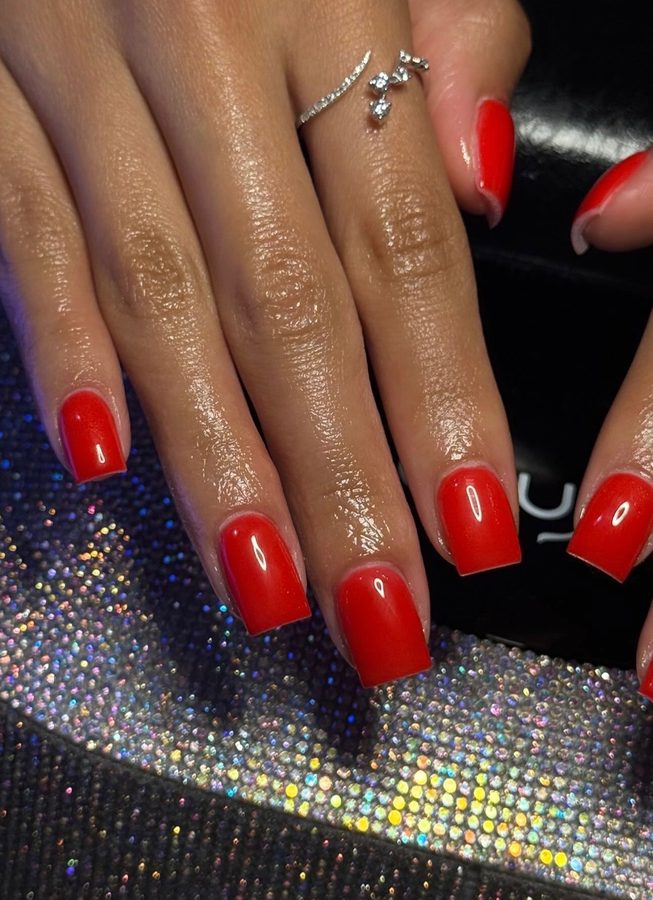Red gel manicure
